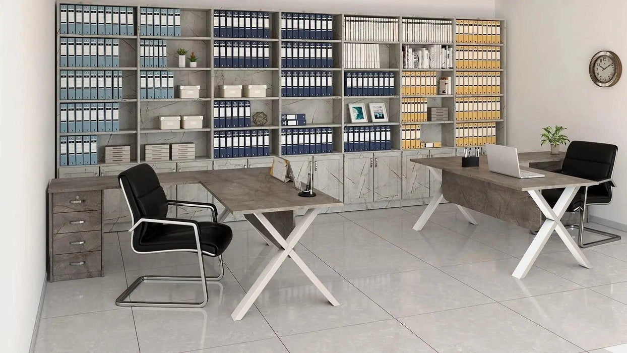 GAMA | שולחן עבודה פינתי למשרד בעיצוב מודרני עם מגירות - אשריאן | ASHERIAN
