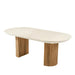 TEMPO | שולחן אוכל מעוצב עם רגלי חריטה ומשטח אובלי - אשריאן | ASHERIAN