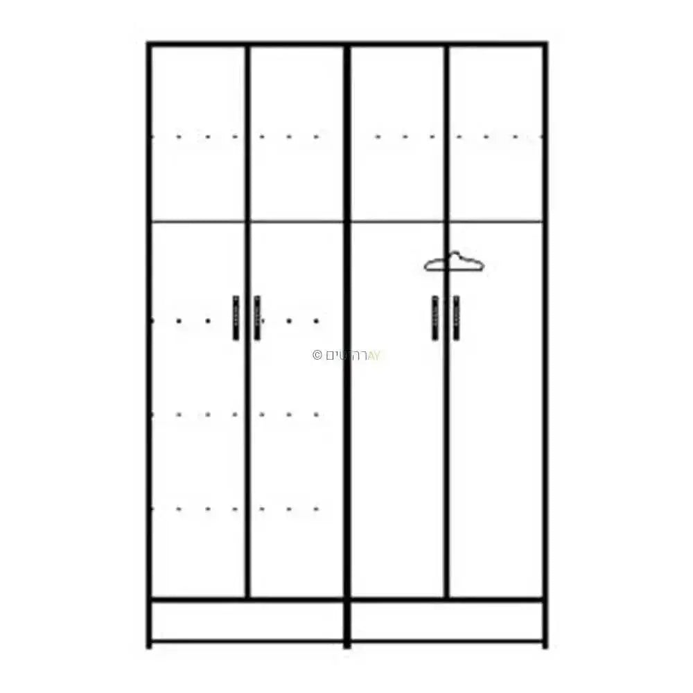 תום | ארון בגדים איכותי מסנדוויץ' עם 4 דלתות ו-2 מגירות -    - אשריאן | ASHERIAN