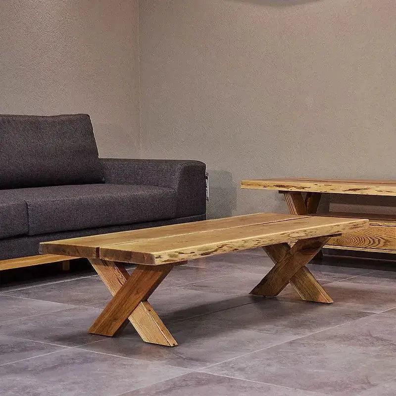 Dvir | שולחן סלון מעץ בלתי גזום במראה פראי - אשריאן | ASHERIAN