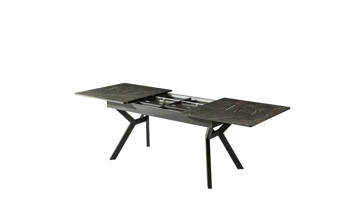 PAPAYA | שולחן אוכל בעיצוב מודרני עם רגל ברזל ייחודית - אשריאן | ASHERIAN