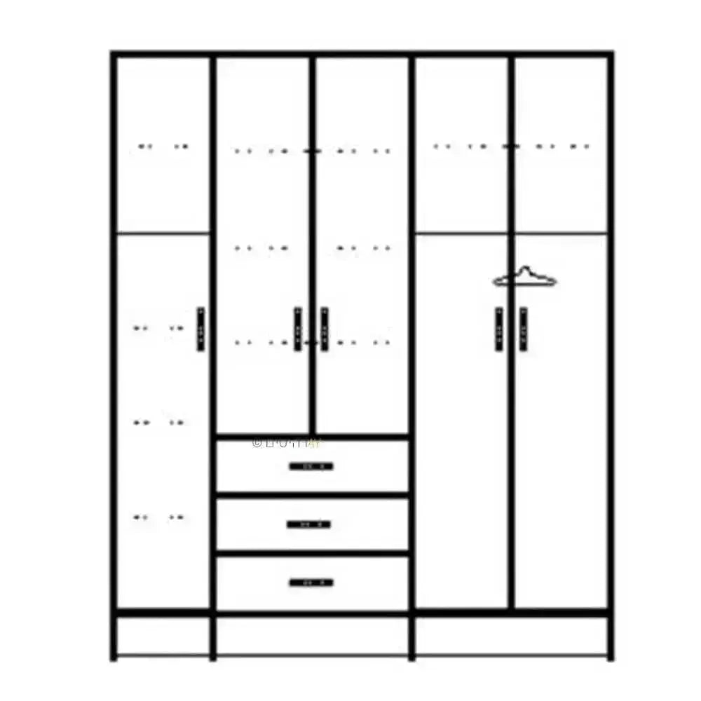 MAOR | ארון בגדים סנדוויץ עם 6 מגירות -    - אשריאן | ASHERIAN