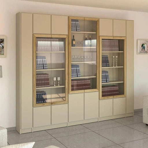 Moscat | ספריה גדול בעיצוב ייחודי עם דלתות זכוכית - אשריאן | ASHERIAN