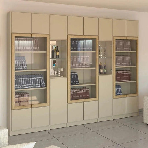 Shiraz | ארון מעוצב לסלון עם תאי תצוגה ודלתות זכוכית - אשריאן | ASHERIAN