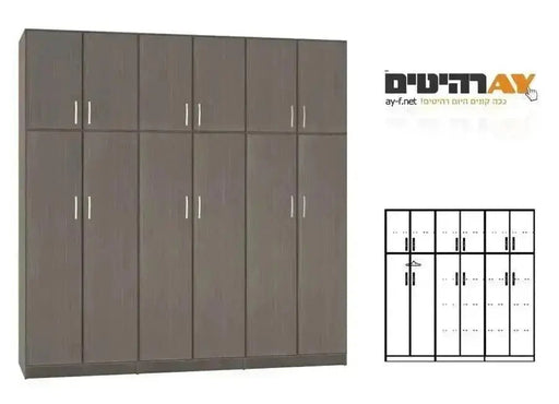ארון בגדים 6 דלתות דגם שחף - Asherian | אשריאן רהיטים