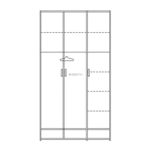 ארון פתיחה 3 דלתות 1.20 מ' דגם יובל עם מגירות - Asherian | אשריאן רהיטים