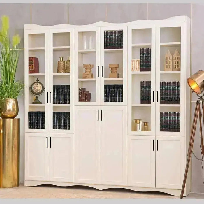 ארון ספרים סנדוויץ' 6 דלתות דגם אליאב עם דלתות זכוכית - Asherian | אשריאן רהיטים