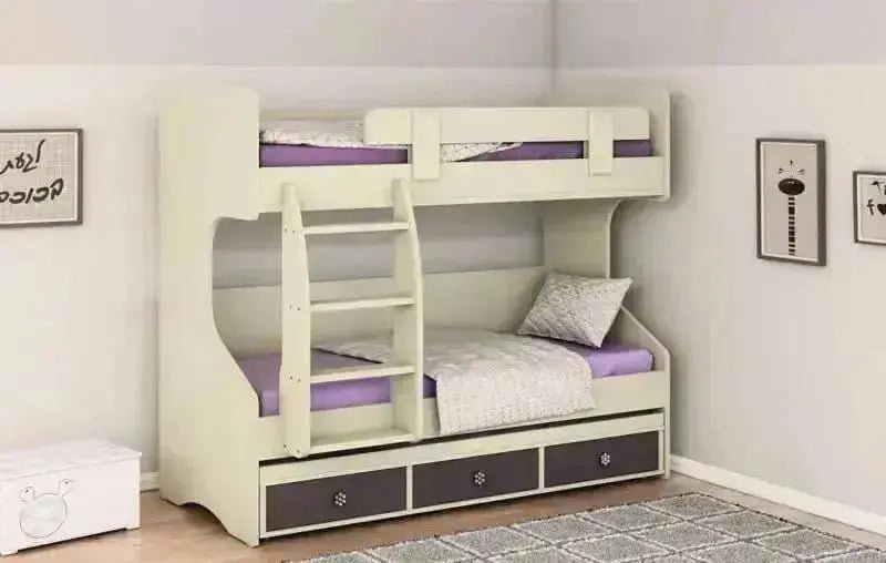 דניאלה | מיטת קומותיים מעוצבת ואיכותית עם מיטת חבר ו-3 מגירות - Asherian | אשריאן רהיטים