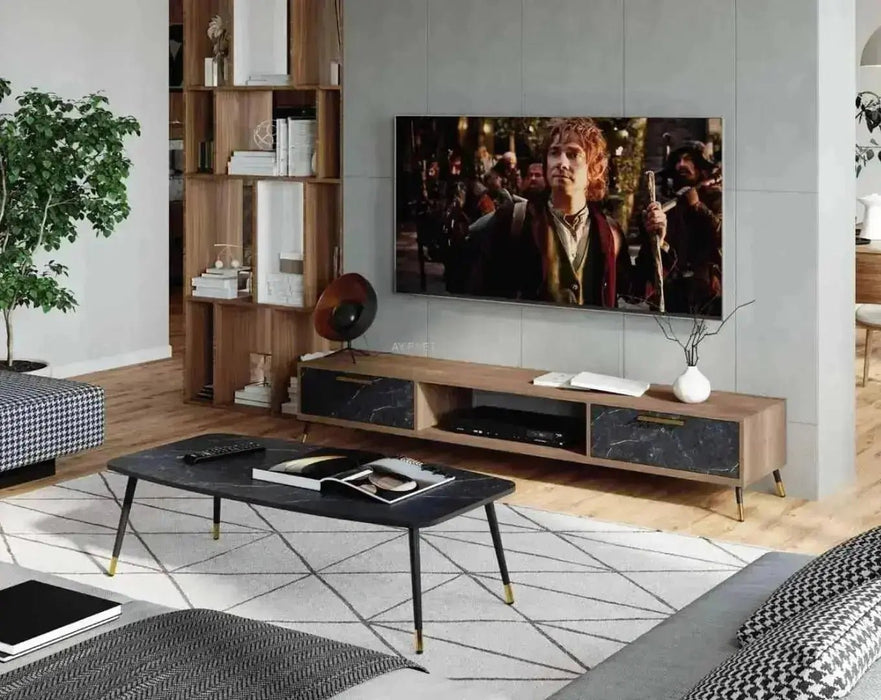 דניס DENIS | סט מזנון ושולחן לסלון בעיצוב מודרני - Asherian | אשריאן רהיטים