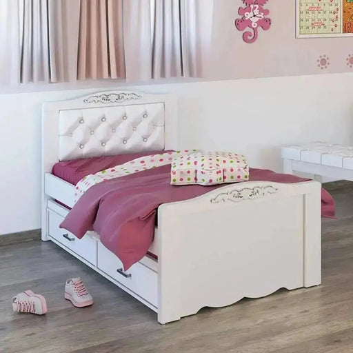 מיטה מעוצבת דגם תמר עם מיטת חבר ומגירות - Asherian | אשריאן רהיטים