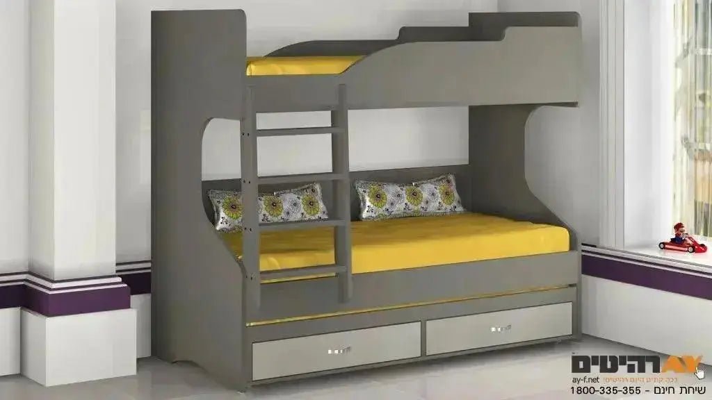 מיטל | מיטת קומותיים איכותית נפתחת ומגירות - Asherian | אשריאן רהיטים