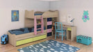 מיטת קומותיים עם ספריה ואחסון דגם חלומית A1 - Asherian | אשריאן רהיטים
