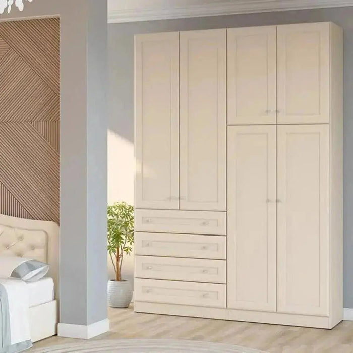 רבקה 1.60 מ' | ארון בגדים מסנדוויץ' עם 4 דלתות בעיצוב כפרי וחלוקה פרקטית - Asherian | אשריאן רהיטים