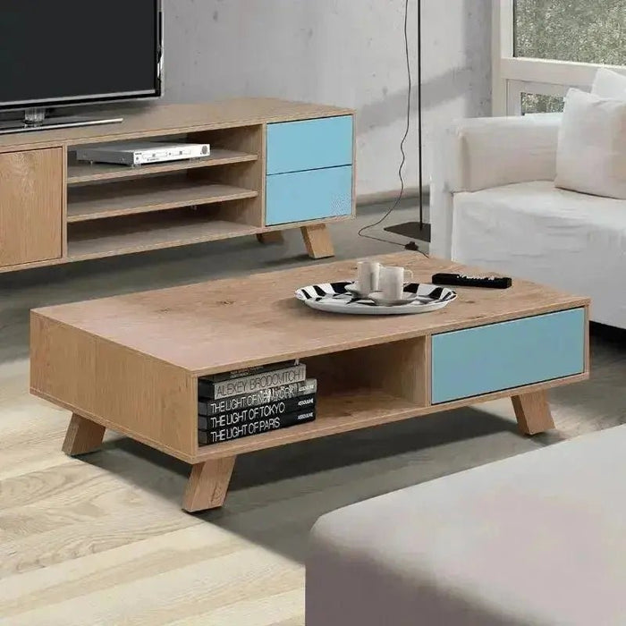 סט מזנון ושולחן לסלון דגם פופ בעיצוב רטרו - Asherian | אשריאן רהיטים